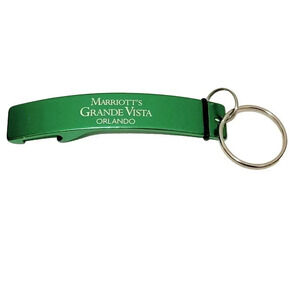 Marriott Grande Vista Bottle Opener Key Chain Metal Cap Opener Green